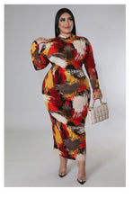 Load image into Gallery viewer, Brisk October  Plus Size  Maxi Dress.
