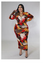 Load image into Gallery viewer, Brisk October  Plus Size  Maxi Dress.
