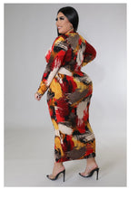 Load image into Gallery viewer, Brisk October  Plus Size  Maxi Dress.
