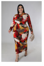 Load image into Gallery viewer, Brisk October  Plus Size  Maxi Dress.
