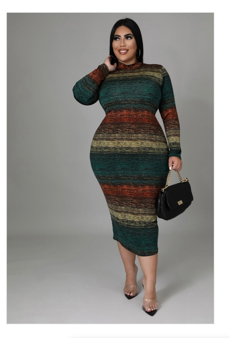 Emerald Elegance Maxi Plus Size Dress.