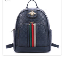 Load image into Gallery viewer, Queen Bee Stripe Embossed Monogram 2-in-1 Backpack Set,bags.
