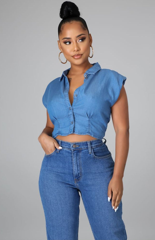 Betty Blue Denim Top